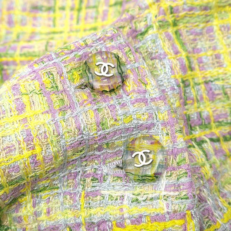 Chanel Tweed Suit Skirt 38 Yellow