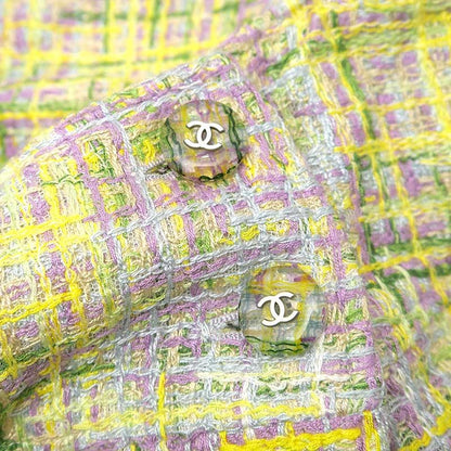 Chanel Tweed Suit Skirt 38 Yellow