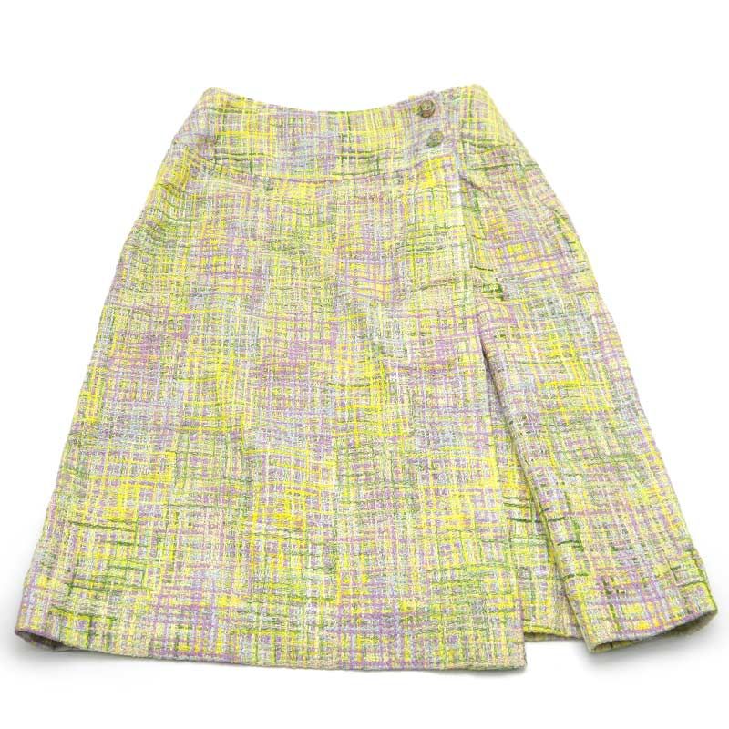 Chanel Tweed Suit Skirt 38 Yellow