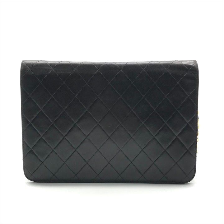 Chanel Quilted Push Lock Chain Shoulder Bag Black