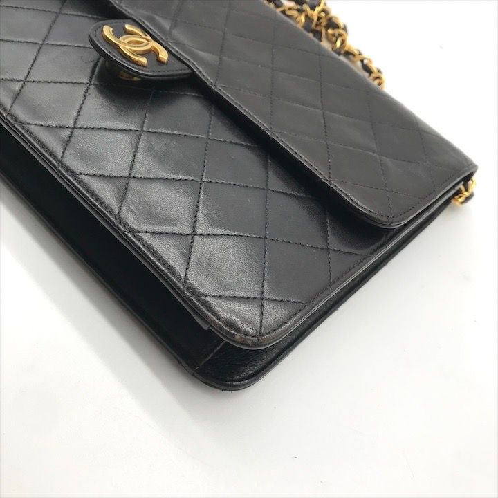Chanel Quilted Push Lock Chain Shoulder Bag Black