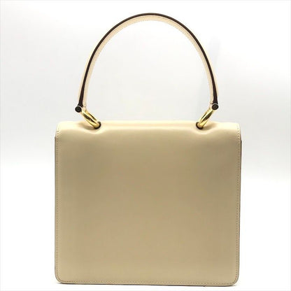 Celine Ganchini Gold Top Handle 2-Way Bag White Bag