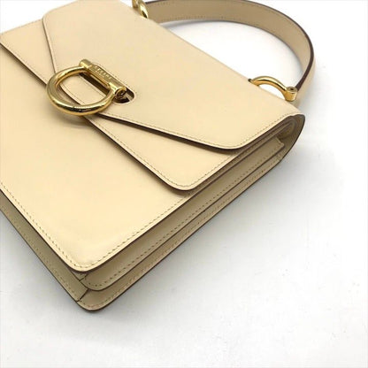 Celine Ganchini Gold Top Handle 2-Way Bag White Bag
