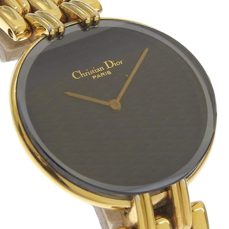 Dior Bakira 46 Gold Plated Quartz Analog Display Black Dial