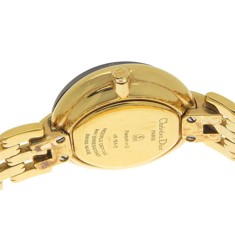 Dior Bakira 46 Gold Plated Quartz Analog Display Black Dial