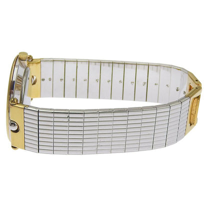 Dior Christian Stainless Steel Gold Plated Silver Quartz Analog