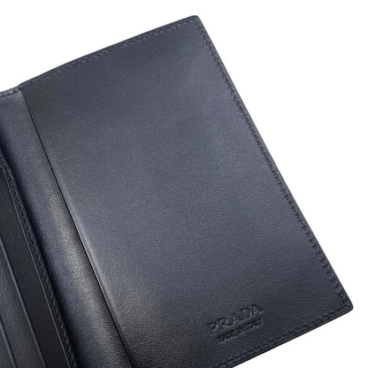 Prada Card Case Passport Calf Leather Triangle Logo