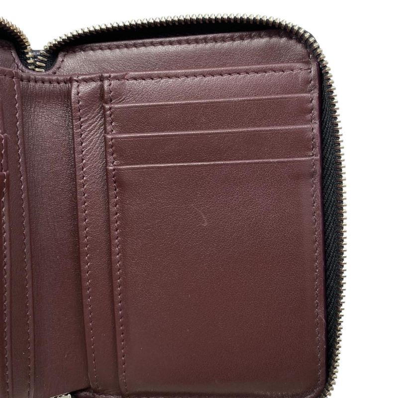 Chanel Bifold Wallet Small Zip Wallet Quilted Caviar Leather CC Logo