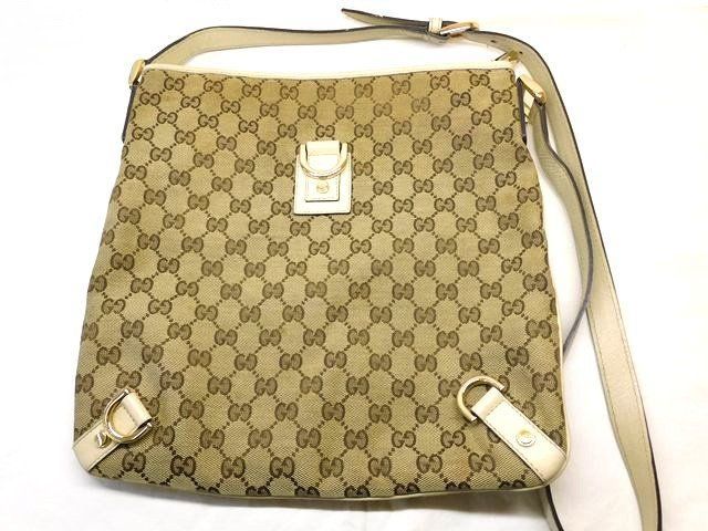 Gucci GG Canvas Shoulder Bag Beige