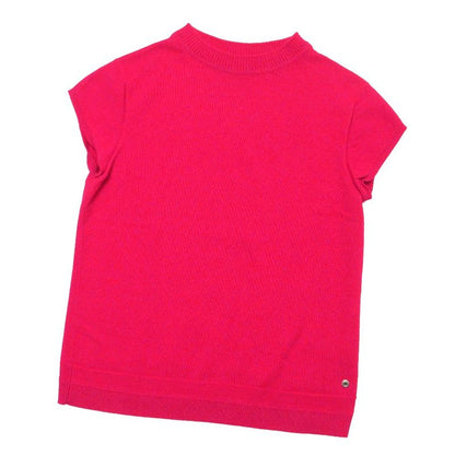 Hermes Knit 36 Button Decoration All Cashmere Sweater Short Sleeve