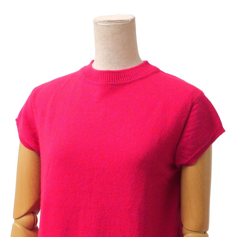 Hermes Knit 36 Button Decoration All Cashmere Sweater Short Sleeve