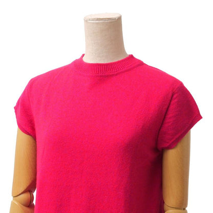 Hermes Knit 36 Button Decoration All Cashmere Sweater Short Sleeve
