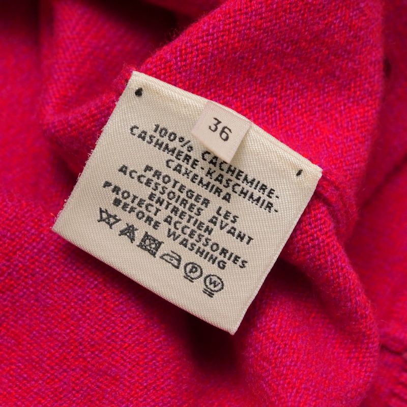 Hermes Knit 36 Button Decoration All Cashmere Sweater Short Sleeve