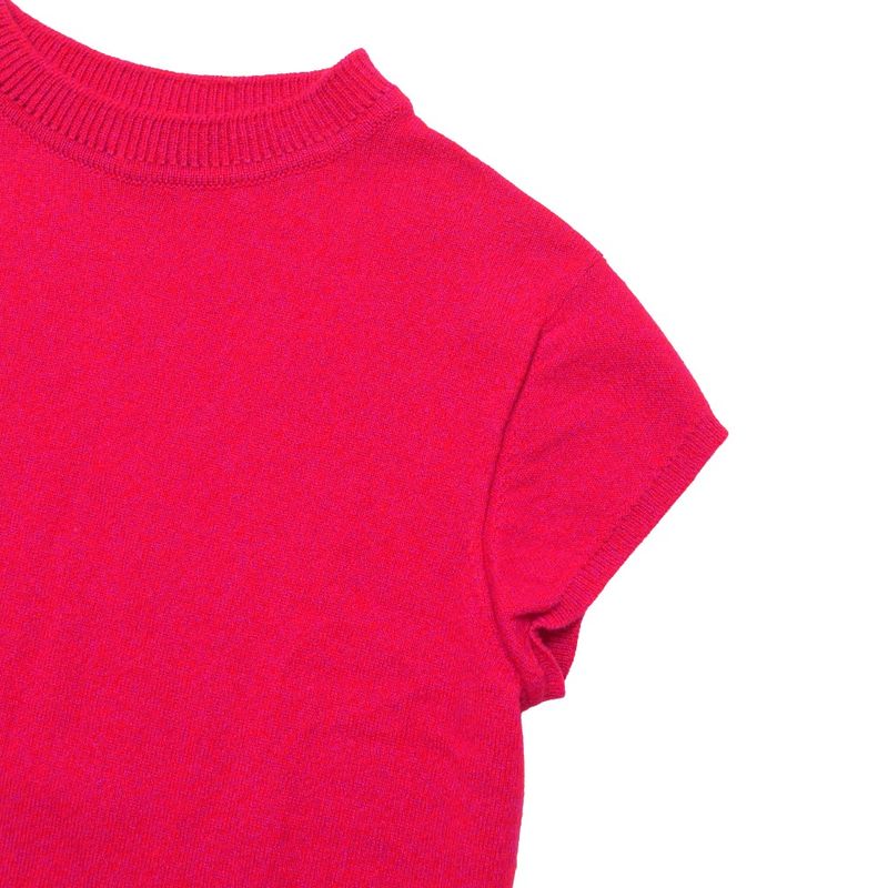 Hermes Knit 36 Button Decoration All Cashmere Sweater Short Sleeve