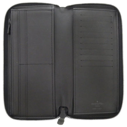 Louis Vuitton Zippy Wallet Vertical Shadow Leather Black LV Long