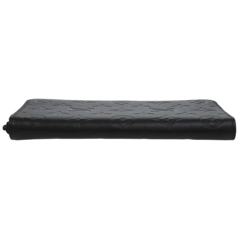 Louis Vuitton Zippy Wallet Vertical Shadow Leather Black LV Long