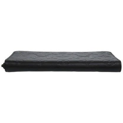 Louis Vuitton Zippy Wallet Vertical Shadow Leather Black LV Long
