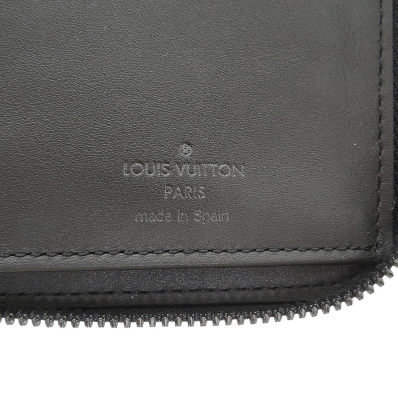 Louis Vuitton Zippy Wallet Vertical Shadow Leather Black LV Long