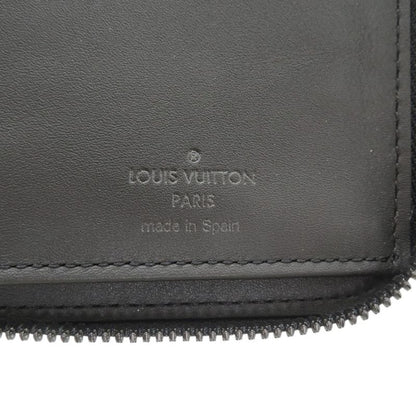 Louis Vuitton Zippy Wallet Vertical Shadow Leather Black LV Long