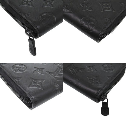 Louis Vuitton Zippy Wallet Vertical Shadow Leather Black LV Long