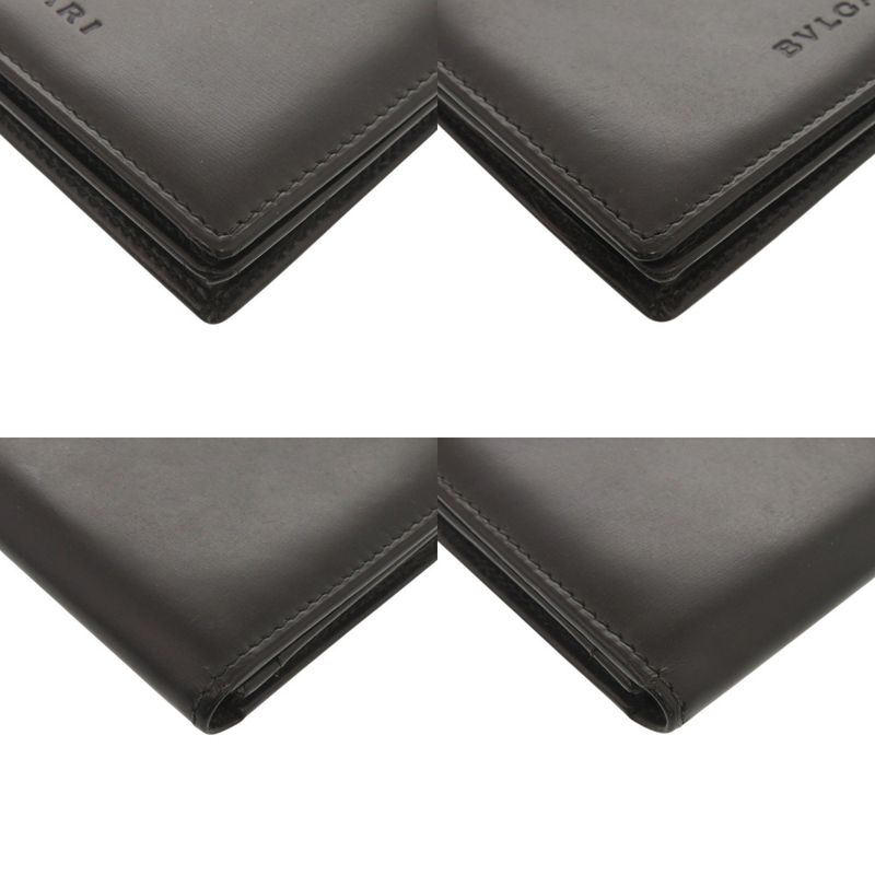 Bvlgari Leather Black Card Case Business Holder