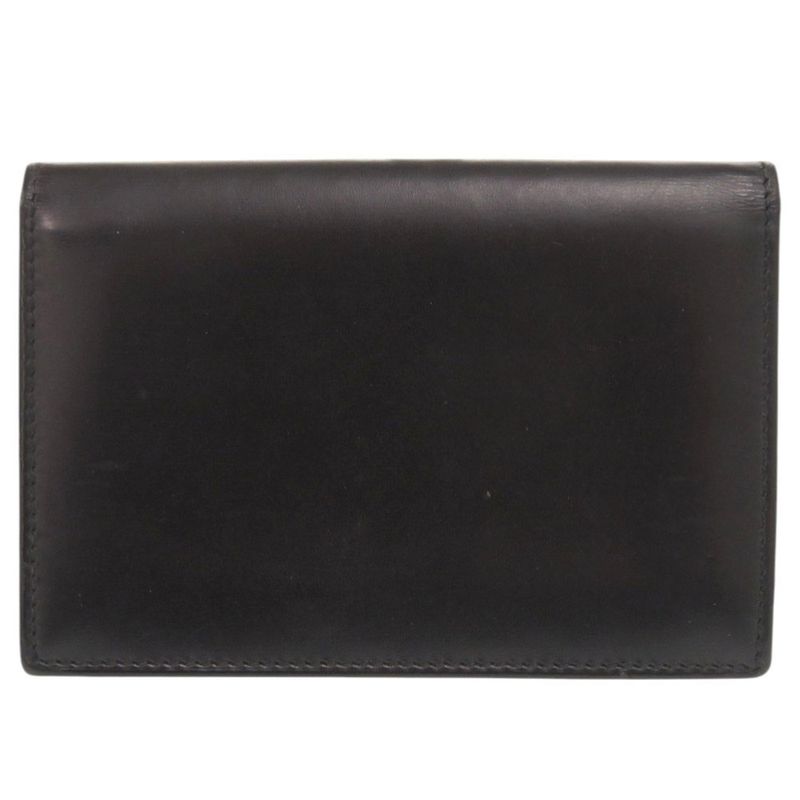 Bvlgari Leather Black Card Case Business Holder