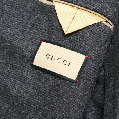 Gucci Tailored Jacket Blue Leather Single