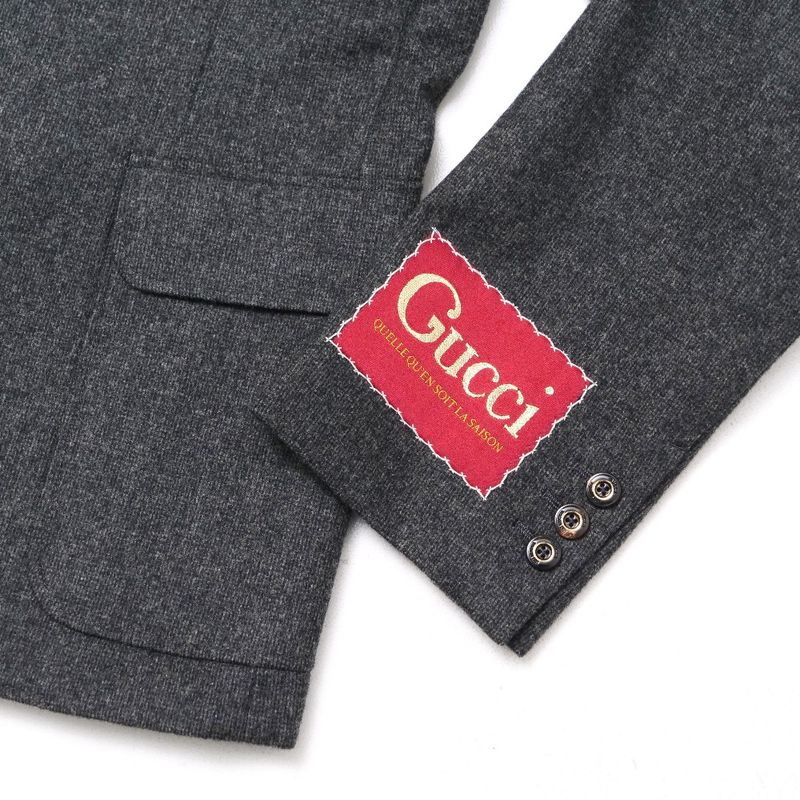 Gucci Tailored Jacket Blue Leather Single