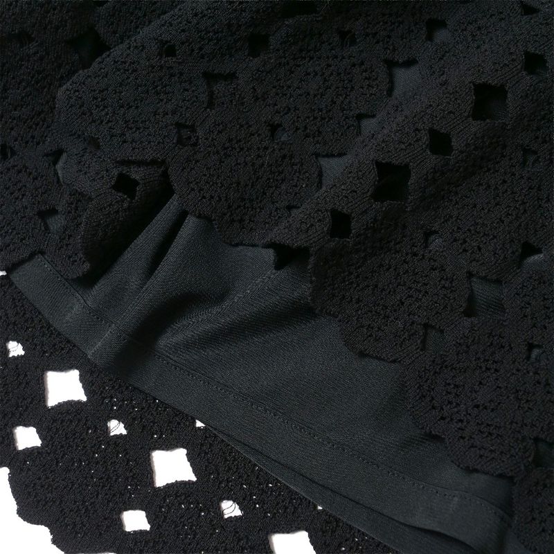 Chanel Dress 34 CC Button CC Logo Rhinestone Knit Black