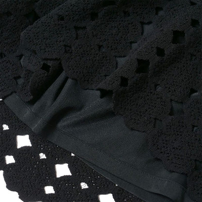 Chanel Dress 34 CC Button CC Logo Rhinestone Knit Black