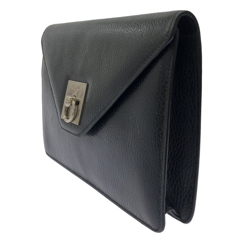 Celine Leather Clutch Black