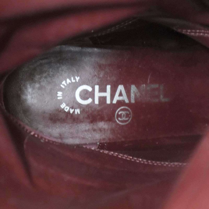 Chanel CC Logo Suede Leather Long Boots Black 37
