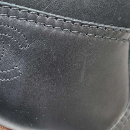 Chanel CC Logo Mouton Leather Long Boots Black 37