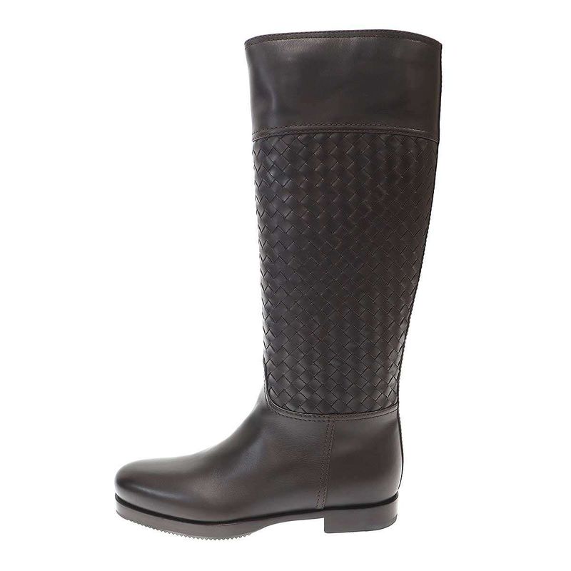Bottega Veneta Intrecciato Leather Long Boots Brown 36