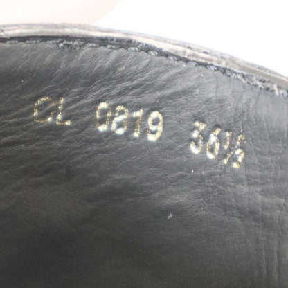 Dior Christian Ground Leather Belt Combat Boots Black 36.5