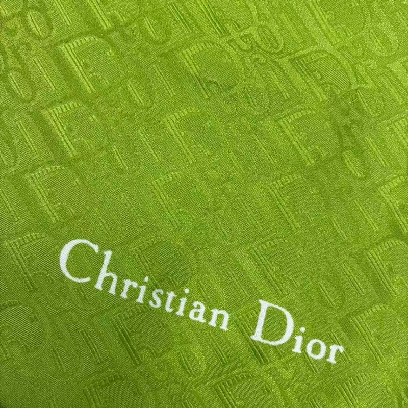 Dior Christian Scarf Silk All Over Pattern Green