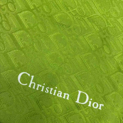 Dior Christian Scarf Silk All Over Pattern Green