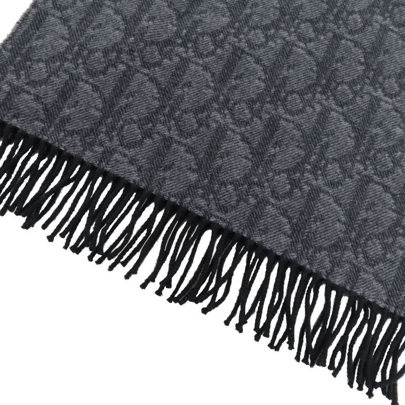 Dior Au Bree Double Face Muffler Gray Cashmere Wool Scarf