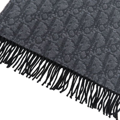 Dior Au Bree Double Face Muffler Gray Cashmere Wool Scarf