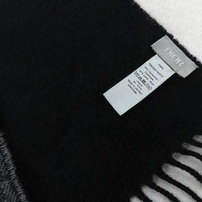Dior Au Bree Double Face Muffler Gray Cashmere Wool Scarf
