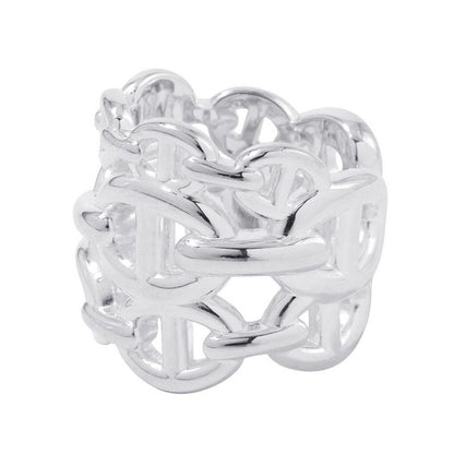 Hermes Ring Chaine D'ancre GM Enchainee Silver 48