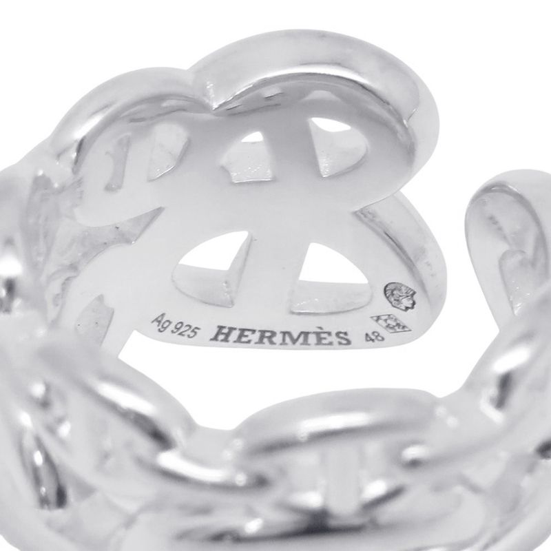 Hermes Ring Chaine D'ancre GM Enchainee Silver 48