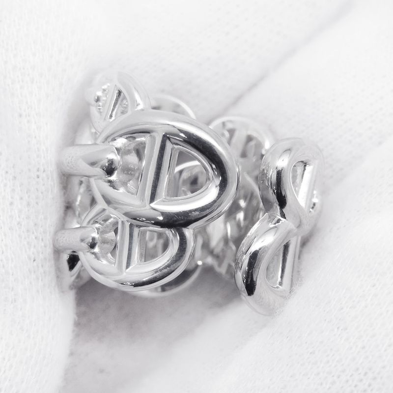 Hermes Ring Chaine D'ancre GM Enchainee Silver 48