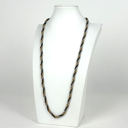 Dior Christian Twist Chain Necklace Gold Plated Silver