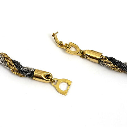 Dior Christian Twist Chain Necklace Gold Plated Silver