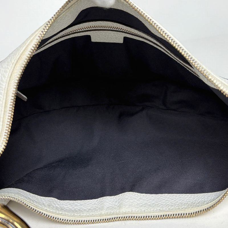 Gucci Logo Shoulder Bag Sherry Line Web Bamboo Motif One Leather