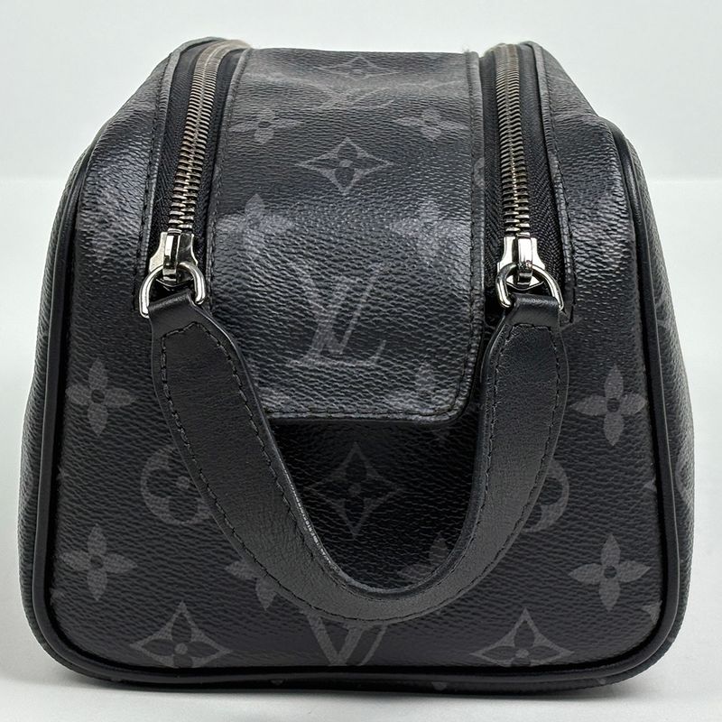 Louis Vuitton Dop Kit Pouch Travel Bag Second Damier Graphite Black