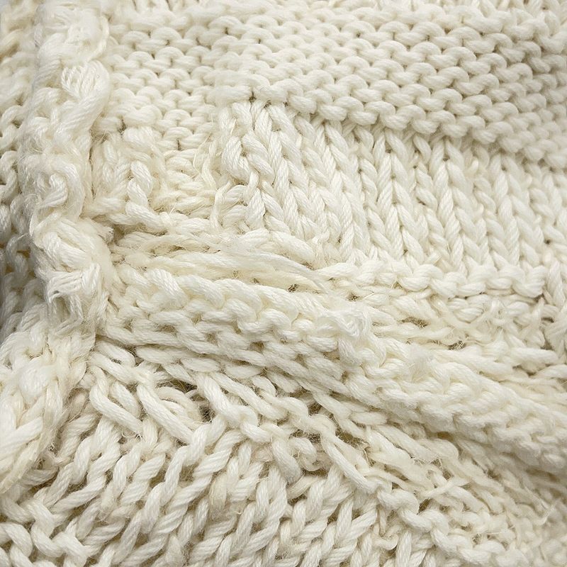 Fendi Knit FF Logo Pullover Sweater Cotton 46 Top White