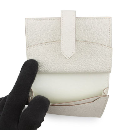 Hermes Card Case Bearn Mini Coin Purse Mushroom Gold Chevre Misor