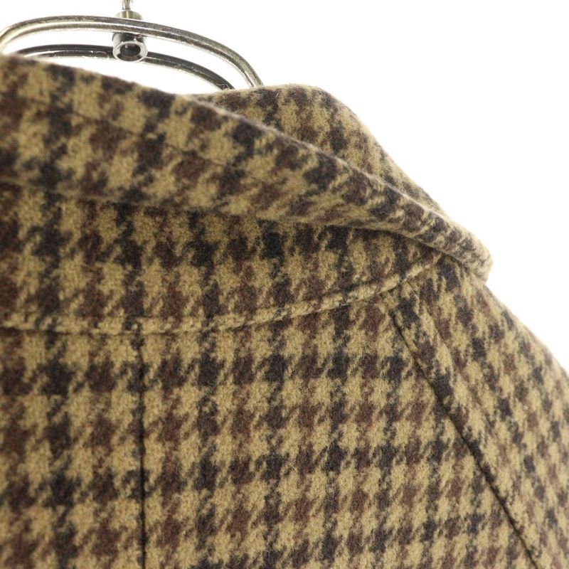 Celine Eddie Era Houndstooth Wool Chester Star Coat Brown